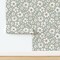 Woodland Flowers Sage Green Bohemian Botanical Neutral Cottagecore Custom Removable Wallpaper by Spoonflower Peel & Stick Wallpaper 2FT Wide